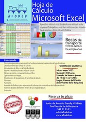 Curso de Excel gratuito presencial en San Vicente de la Barquera. 